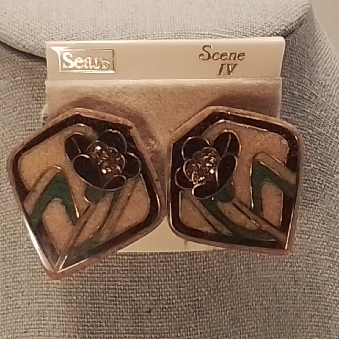 Purple Flower Pierced Earrings